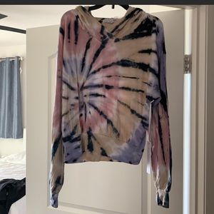 New Young Fabulous & Broke Rare Pink Lolly Kelly Tie-Dye Hoodie Sweatshi…